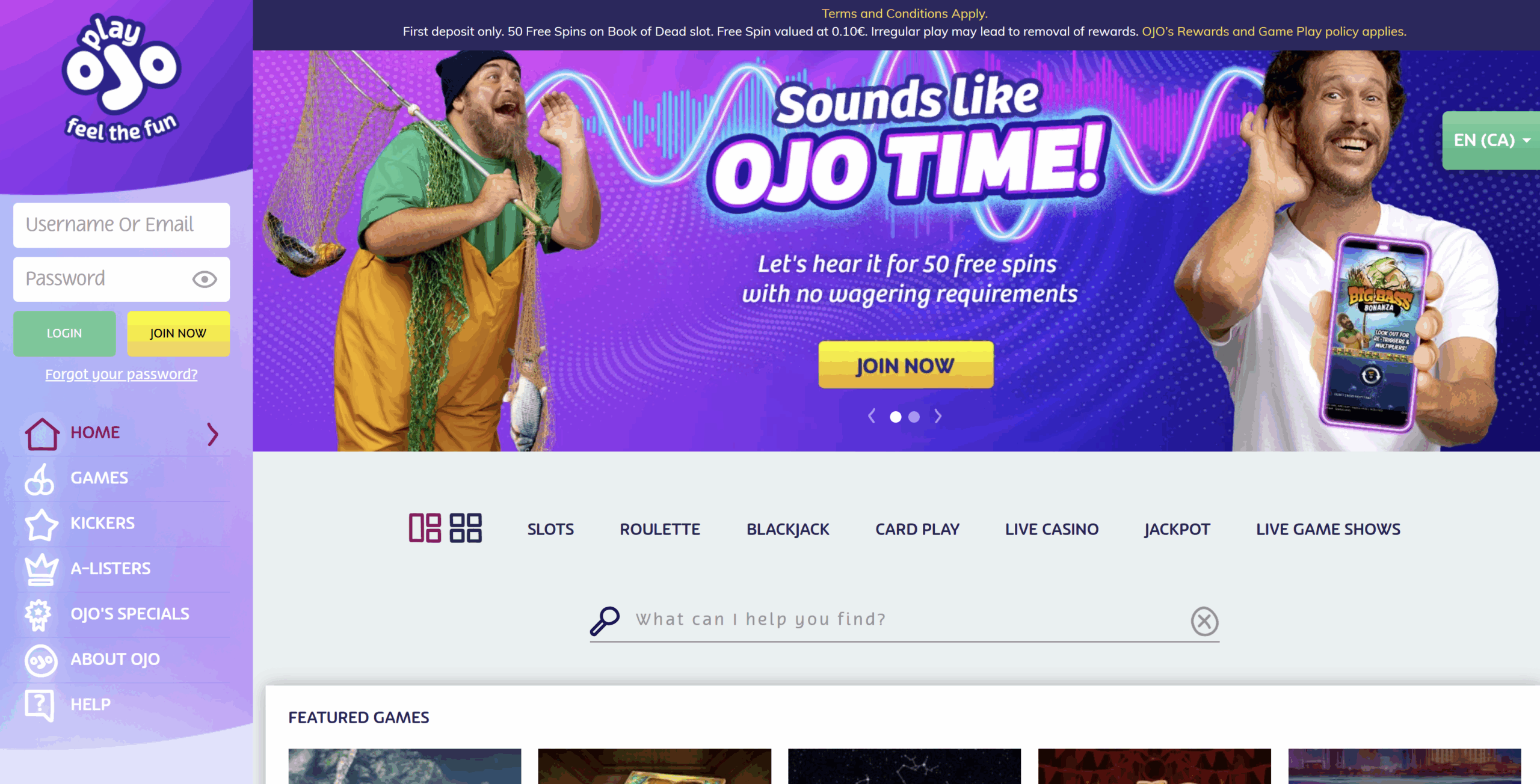 PlayOJO Casino Canada