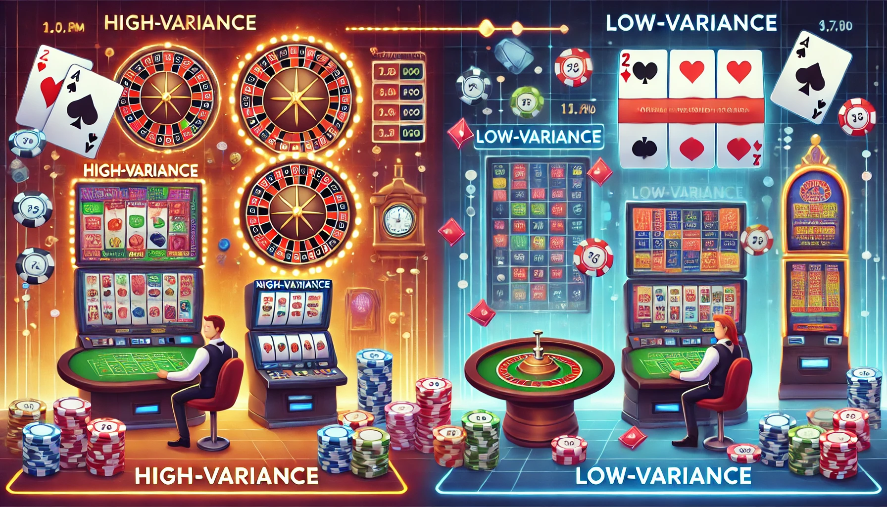 Variance in Online Casino Games